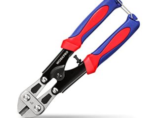WORKPRO Cortador de Pernos 8" CR-MO Mini Cortador de Alambre, Cable para Trabajo Pesado, Cizallas Cortadora de Resorte con Mango Antideslizante, 210 mm