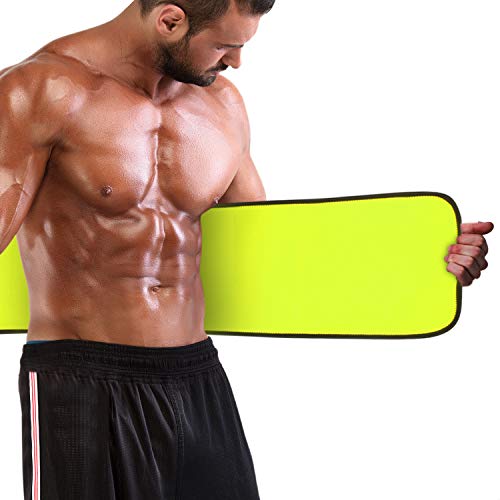 WOSTOO Faja Reductora Hombre Mujer, Fajas Lumbar Adelgazar Ajustable Neopreno con Bolsa Tel¨¦Fono, Cintur¨®n Abdominal para Entrenamiento Fitness en Casa Gimnasio