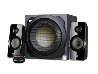 Woxter Big Bass 260 - Altavoces 2.1 150W, Subwoofer de madera, Rejilla metálica, Control de volumen con cable, AUX, Adecuado para TV, PC y videoconsolas, Bookself Speakers, color Negro