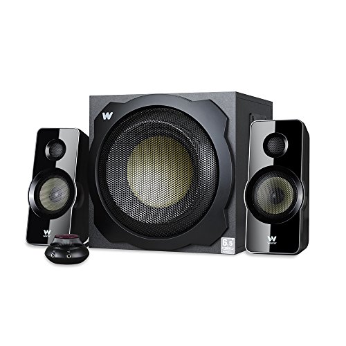 Woxter Big Bass 260 - Altavoces 2.1 150W, Subwoofer de madera, Rejilla metálica, Control de volumen con cable, AUX, Adecuado para TV, PC y videoconsolas, Bookself Speakers, color Negro