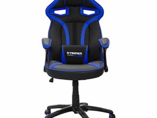 Woxter Stinger Station Alien V2.0 Blue - Silla gaming con eje de acero + Alfombrilla Gaming de suelo