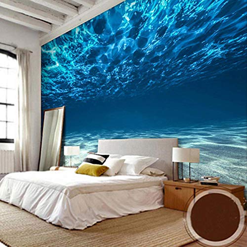Wssmsy Mural de Pared Paisaje de Agua de mar de los Fondos Marinos Papel Pintado Pared Sala Living Oficina Dormitorio decoración-400x280cm/157x110inch