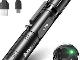 WUBEN L50 Linterna Led 1200 Lumens USB Recargable Alta Potencia Impermeable con Función de Memoria,5 Modos Linternas para Camping Montañismo Senderismo Emergencia