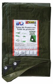 Wurko - Toldo Rafia 3,90 x 4,90 m Sombra Verde Con Ollaos (4 x 5 Metros Totales)