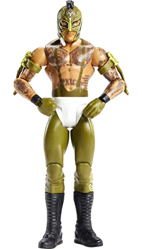 WWE Figura Rey Mysterio Series 127, muñeco articulado de juguete (Mattel HDD04)