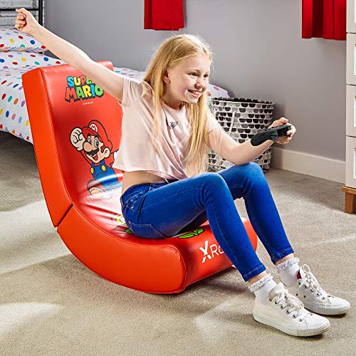 X-Rocker Mario Gaming, Silla Infantil, Cuero sintético, Rojo, Mediano