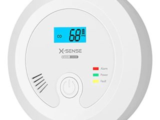 X-Sense Detector de CO (No CO2) con Batería Reemplazable y Pantalla LCD, CO03B