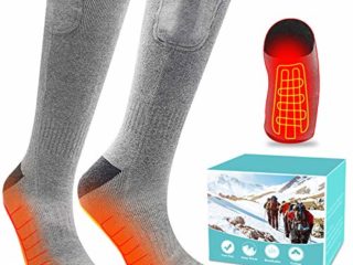 XBUTY Calcetines Calefactables, Calentadores térmicos para pies con batería de 3.7V 4800mAh, calcetines térmicos para clima frío para deportes al aire libre y senderismo