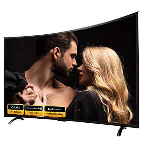 XFF 32/42/50/55/65/75inch Smart LED TV, Pantalla Curva Prueba Explosiones, Admite Proyección Teléfono Móvil/Montaje Pared, Wi-Fi, USB, HDMI, Bluetooth, para Sala Estar, Dormitorio