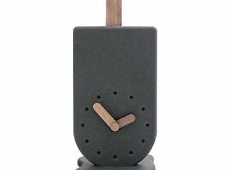 XH&XH Reloj de Chimenea con Forma de Helado de Dibujos Animados Relojes de Chimenea Reloj de Escritorio de MDF Silencio Escritorio Simple con Pilas Decoración Regalo Hogar (Color: Negro)