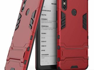 Xiaomi Mi Max 3 Funda, CHcase 2in1 Armadura Combinación A Prueba de Choques Heavy Duty Escudo Cáscara Dura PC + Suave TPU Silicona Rubber Case Cover con soporte para Xiaomi Mi Max 3 -Red