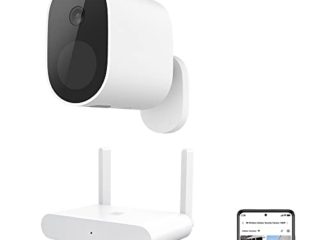 Xiaomi Outdoor 1080 - Cámara de vigilancia para Exterior, Color Blanco y Rojo