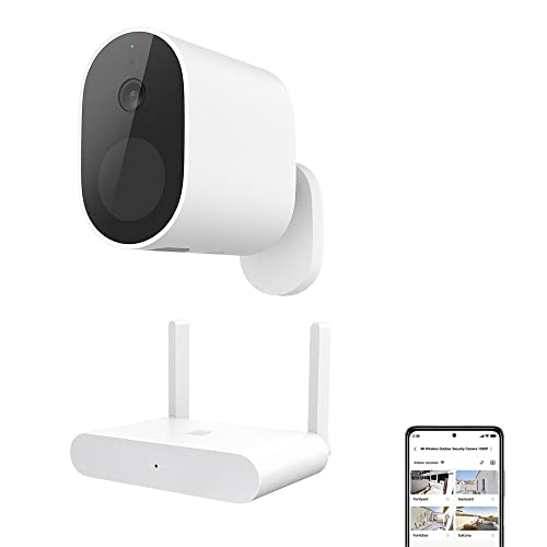 Xiaomi Outdoor 1080 - Cámara de vigilancia para Exterior, Color Blanco y Rojo