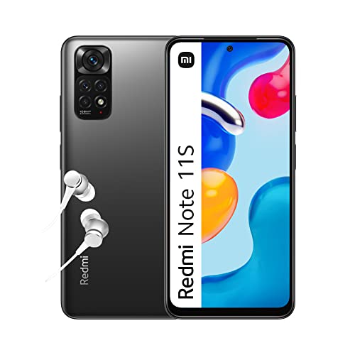 Xiaomi Redmi Note 11S - Smartphone de 6+64GB, Pantalla de 6.43” 90Hz FHD+ Amoled Dotdisplay, MediaTek Helio G96, Cámara Profesional de 108MP, 5000mAh, Graphite Gray (Versión ES + 3 años de garantía)