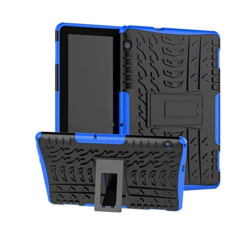 XITODA Hybrid TPU Silicona & Duro PC Protección Funda para Huawei MediaPad T5 10.1 pulgadas 2018 Tablet Case Funda con Kickstand/stand [B-Azul oscuro]