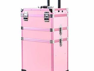 XLH Caso del Maquillaje de Tren, Palo de Caja de la Carretilla de Viajes 4 Viajes extraíble Ruedas, Llaves con Cerradura, de Aluminio cosmética