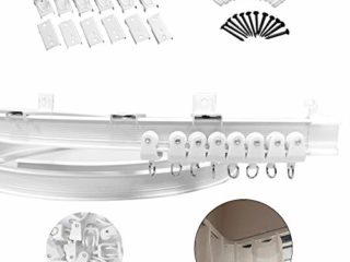 Xnuoyo Riel de Plástico Flexible para Cortina, Barra Flexible de Plástico y Aleación de Metal para Cortina de Ventana para Ventanas Rectas o Salientes, para Cortinas, Separador de Ambientes (2m)