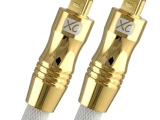 XO 10m TOSLINK Digital Audio Cable SPDIF - Blanco, serie GOLD. Carcasa de oro de 24k. Compatible con PS4 / PS3, Xbox One, Wii, Sky Q, Sky HD, HD TV, DVD, Blu-Ray, AV Amp