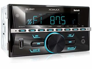 XOMAX XM-2R421 Radio de Coche con Bluetooth I RDS I Am, FM I USB, AUX I 7 Colores de luz Ajustables I 2 DIN