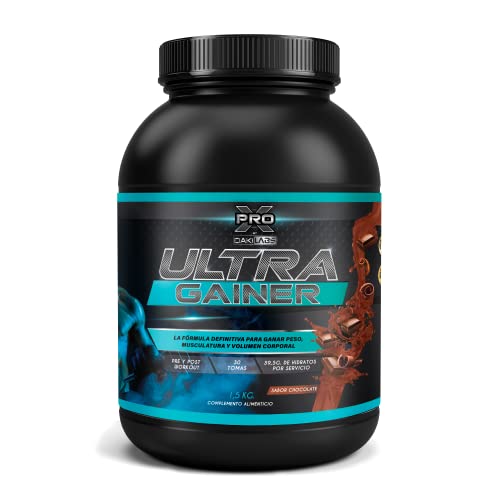 XPRO | Mass gainer rápido y efectivo con Proteína de Whey, Magnesio y Maca | Aumenta de peso y masa muscular | Rico en carbohidratos y proteína | Pre y post-workout | Sabor chocolate | 1,5kg