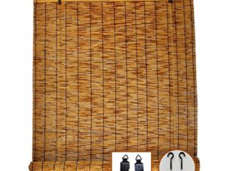 Xrdbfd Persianas Enrollables De Bambú,estores Enrollables De Caña Natural,Cortinas Decorativas Vintage,estores Romanas con Elevadores,para Interior/Exterior/Cocina/Oficina/Patio,70x100cm/28 * 39in