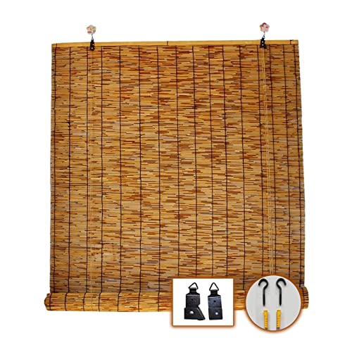 Xrdbfd Persianas Enrollables De Bambú,estores Enrollables De Caña Natural,Cortinas Decorativas Vintage,estores Romanas con Elevadores,para Interior/Exterior/Cocina/Oficina/Patio,70x100cm/28 * 39in