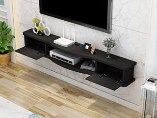 XWYSSH Los organizadores Flotante Estante de la Pared Estante de la Pared del Estante del Estante de televisión TV Decodificador Junto Router DVD Photo Juguete Vaso de TV Consola de Almacenamiento en