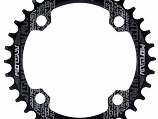 YBEKI Plato de Bicicleta 32T 34T 36T 38T 40T 42T 44T 46T 48T 50T 52T Plato 104BCD Redondo Ovalado Estrecho Ancho Unico Monoplato para Bicicleta de Montaña Bicicleta de Carretera (Redondo Negro, 34T)