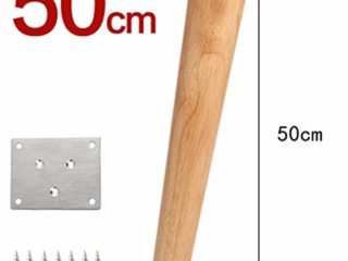 YFASD Patas De Madera Maciza Muebles Redondas Cónicas para Sofá Mesa Armario Patas De Madera Maciza Duras Y Resistentes A La Corrosión Duraderas con Hierro De Montaje + Tornillos,B,50CM