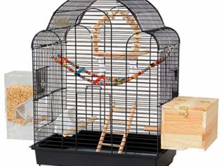 YHRJ Jaula para ninfas Jaula para Ninfas Baratas,Jaula De Pájaros Doméstica Barata, Jaula De Loro De Hierro Pequeña, Periquito De Pájaro De Perla De Paloma, 5 Tipos De Paquetes (Color : Black D)