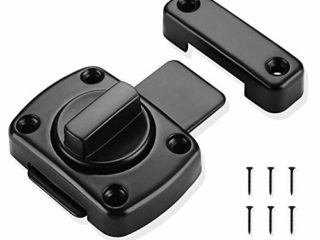 YHYX Cerrojo Puerta de Seguridad Cerradura Giratoria Cerrojos y Pestillos para Puertas Pestillo Puerta Corredera Cerraduras Puertas Interiores con Tornillos (Negro)