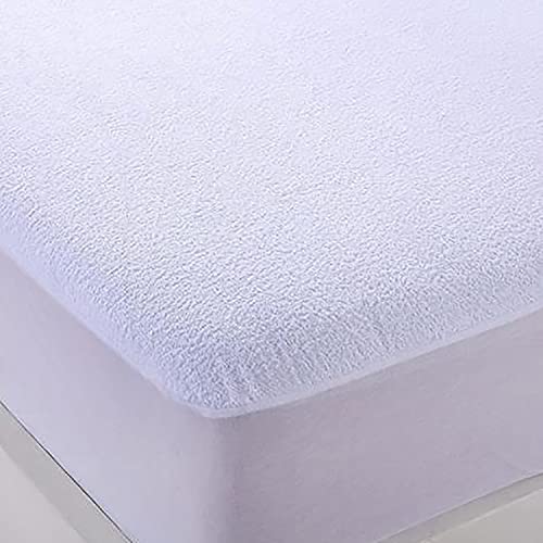 YIBO Protector de colchón, Cubre colchón Ajustable, de Rizo, Transpirable, 80% Algodón, Todas Las Medidas, Cama 105 x 190/200 cm