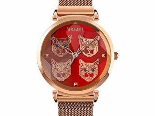 YIBOKANG Moda De Moda Temperamento Estéreo Espejo Espejo Catálogos Catálogos Magnético Hebilla Impermeable Cuarzo Reloj Creativo Casual Regalo Moda Reloj De Moda (Color : Rojo)