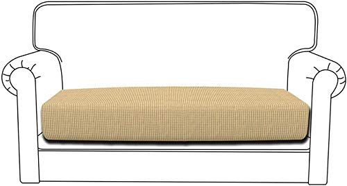 Yidaxing Funda para Asientos de Sofá Elástica Protector de Cojin de Asiento Separados para sofá Fundas de cojín(2 Plazas, Beige)