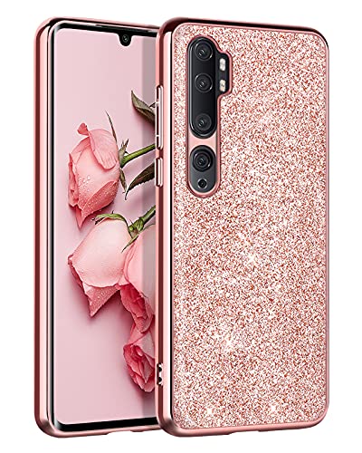 YINLAI Funda para Xiaomi Mi Note 10, Note 10 Pro, CC9 Pro, funda brillante de TPU antigolpes, carcasa rígida antideslizante para Xiaomi Mi Note 10/Note 10 Pro/CC9 Pro, color oro rosa