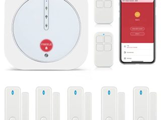 YISEELE Alarmas para casa, WiFi Alarma Sistema Antirrobo Inalámbrico, Kits de Seguridad con App, Kit de 9 Piezas, Trabajo para el Hogar, Apartamento, Garaje, Compatible con Alexa, Google - Ampliable