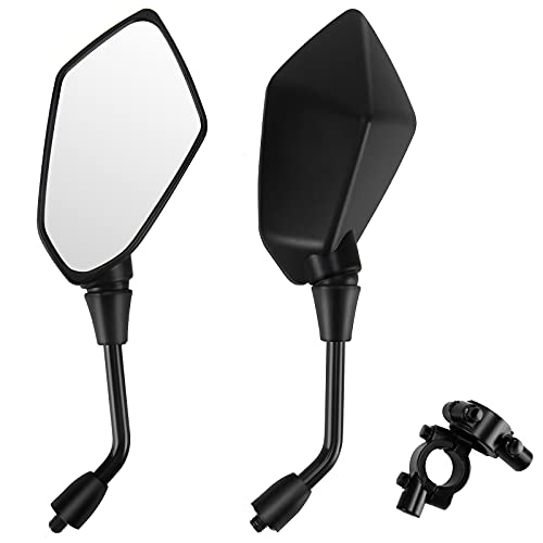 Yizhet Espejo Retrovisor de Motocicleta,1 par Universal Diamante Reflector Pentagonal Espejo Lateral Retrovisor para Motocicletas y Scooters, Bicicletas MTB