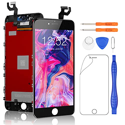 Yodoit para Pantalla iPhone 6s Plus Negro, Conjunto de Pantalla LCD y digitalizador Reemplazo de la Pantalla táctil de Vidrio con Marco + Kit de Herramientas de reparación (5,5 Pulgadas)