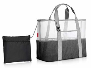 YOOFAN Bolsa de la Playa-Bolsa Grande de Malla de Playa-Gran Mercado Ligero para Almacenamiento Juguetes Lavable y Transpirable, para la Playa, Natacición, Camping