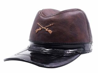 Yosang Kepi Union Army Gorro de piel de vacuno North Soldier marrón L