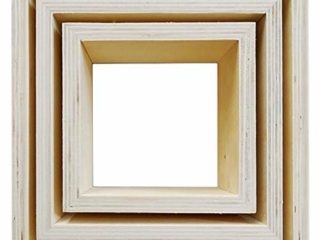 Youdoit 3 pequeños estantes de Madera Cuadrados 22 x 22 x 8 cm