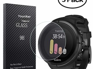 Youniker Lot de 3 Suunto Spartan Ultra Protection écran en verre trempé, Suunto Spartan protection d'écran ultra Foils Verre Dureté 9H 0,3 mm fin, anti-rayure, anti-traces de doigts, sans bulles