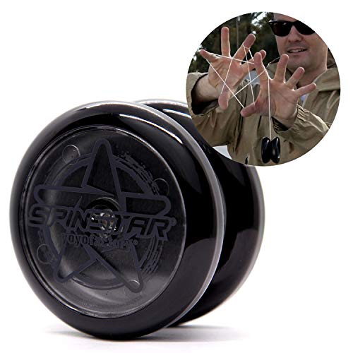 YoyoFactory SPINSTAR Yo-Yo - Negro (Genial para Principiantes, Juego Yoyo Moderno, Cuerda e Instrucciones Incluidas)