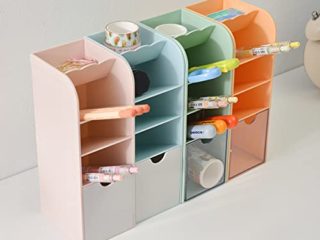 YUDOXN Organizador de escritorio para lápices, Lapiceros para Escritorio,Soporte para Bolígrafos, rotuladores, bolígrafos de gel, pinceles, Portalápices Escritorio. (4Pieces)