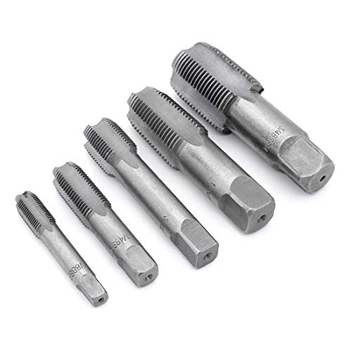Yuhtech 5 Uds acero BSP 55 grados de rosca de tubo cónico de mano G1/8 G1/4 G3/8 G1/2 G3/4
