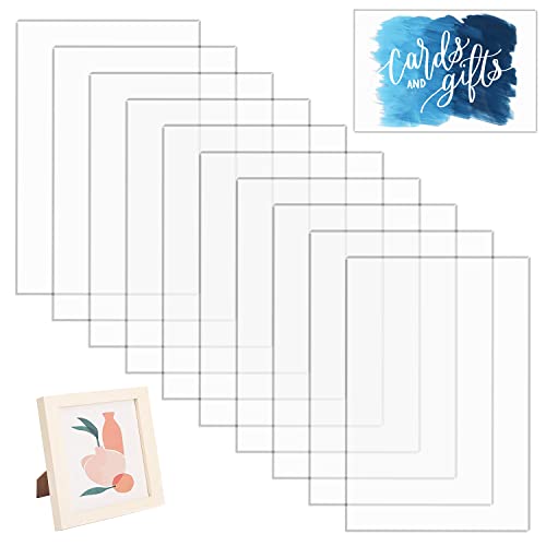 YXHZVON Vidrio Plastico Transparente Placas,10 Hojas de Laminas de Acrilico Transparente 180 x 130 x 1.5 mm para Marco de Fotos, Letreros de Repuesto de Cristal, Pintura e Exhibición de Proyectos