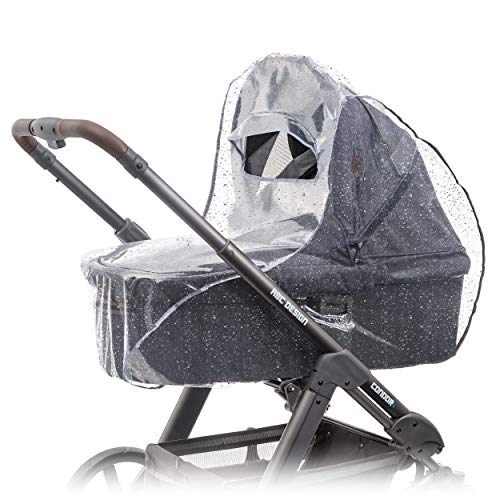 Zamboo Burbuja Lluvia Universal Capazo - Plastico Lluvia Universal transparente con ventana y visera, buena circulación de aire / Protector lluvia Cochecito sin sustancias nocivas