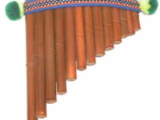 Zampona, Flauta de pan, Flautas de bambú marrón, 17,5 x 13 cm