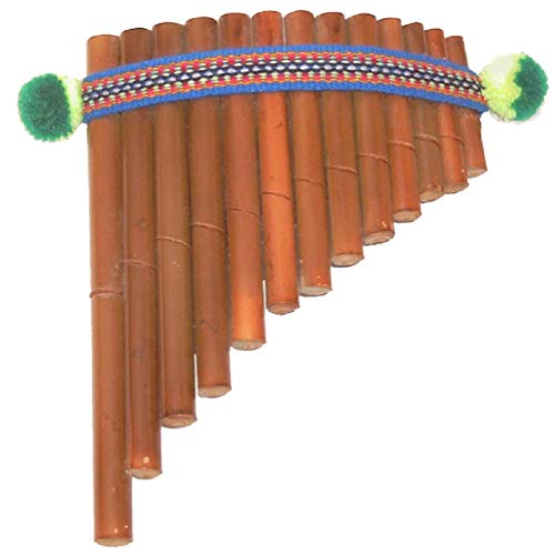 Zampona, Flauta de pan, Flautas de bambú marrón, 17,5 x 13 cm