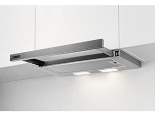 Zanussi ZHP60260SA Campana extractora extraíble de 60 cm, 3 niveles de potencia, Salida de aire de 120 mm, Nivel de ruido 62 dB(A), Iluminación LED, Clase D, Inox